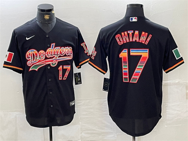 Los Angeles Dodgers #17 Shohei Ohtani Black Mexico Cool Base Stitched Jersey